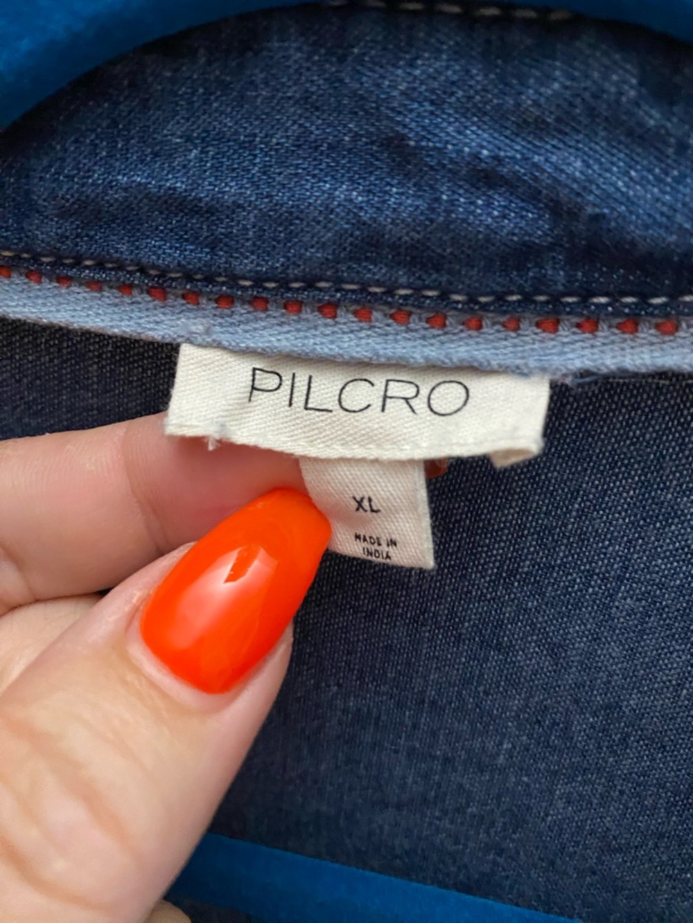 Pilcro Ski motif long sleeve denim button down - Picture 4 of 9